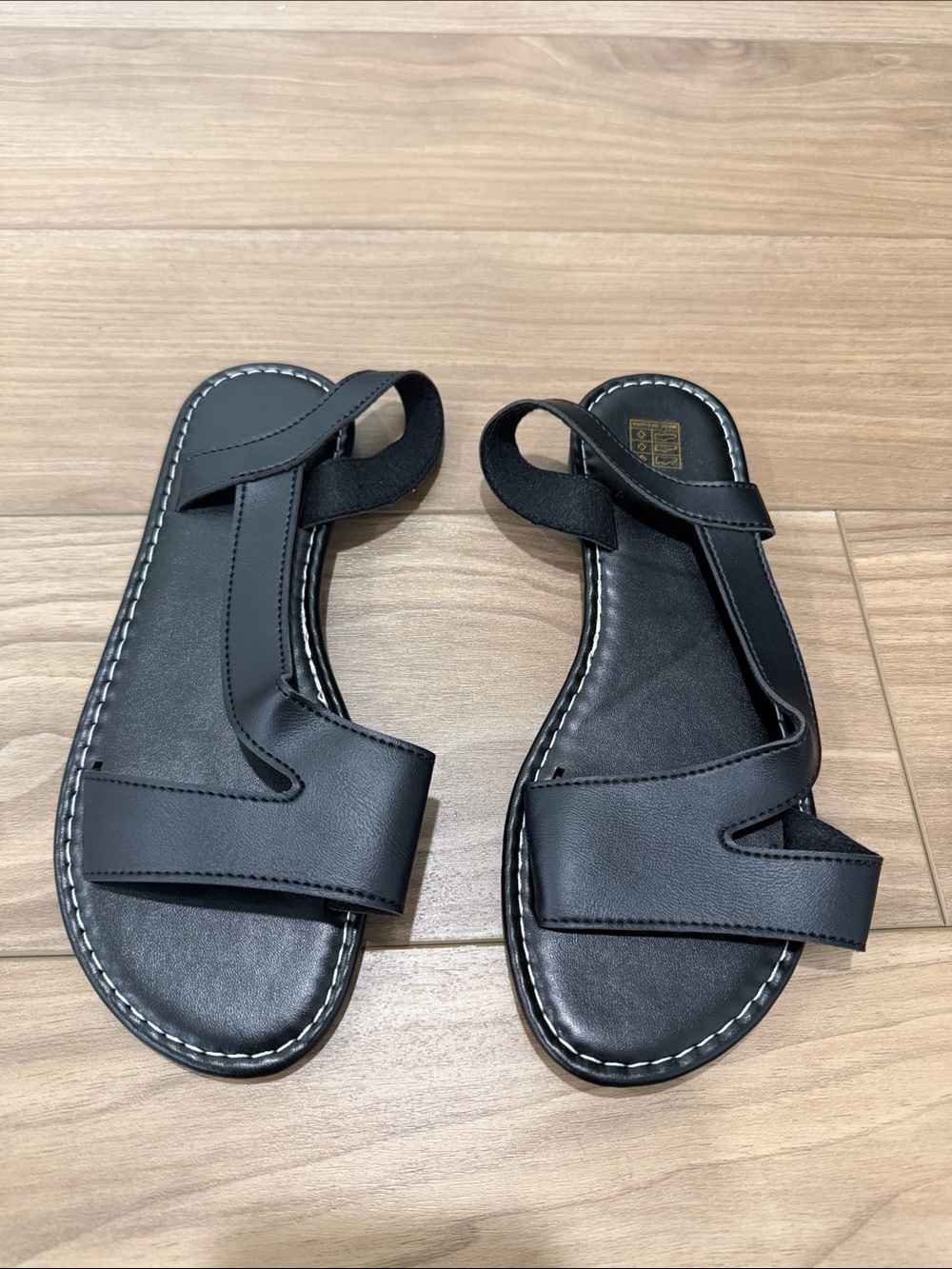 Black Strappy Flat Sandals